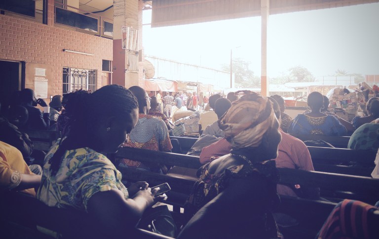 Ladies waiting for bus